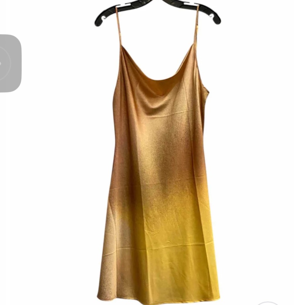 Silk Maison | Gold and Brown ombré  Slip Dress- Sz M